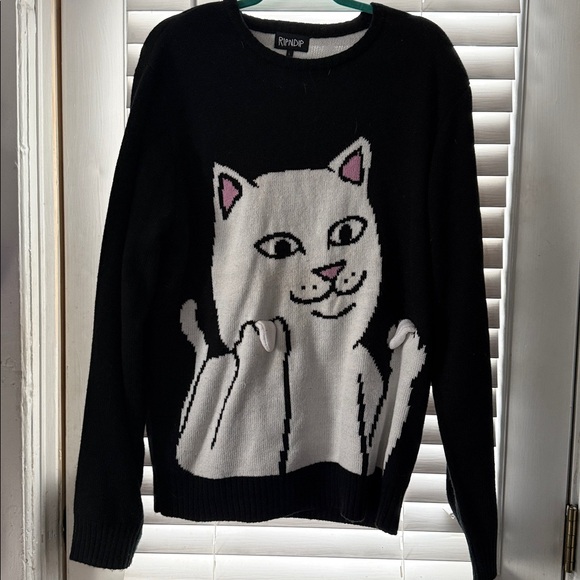Rip N Dip Other - Awesome Vintage/Rare Rip N Dip Cat Men’s Large Sweater- (BUILT IN PUMP)
